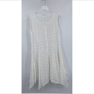 Luukaa tunic shirt button white lightweight swim cotton handkerchief hem vest 10